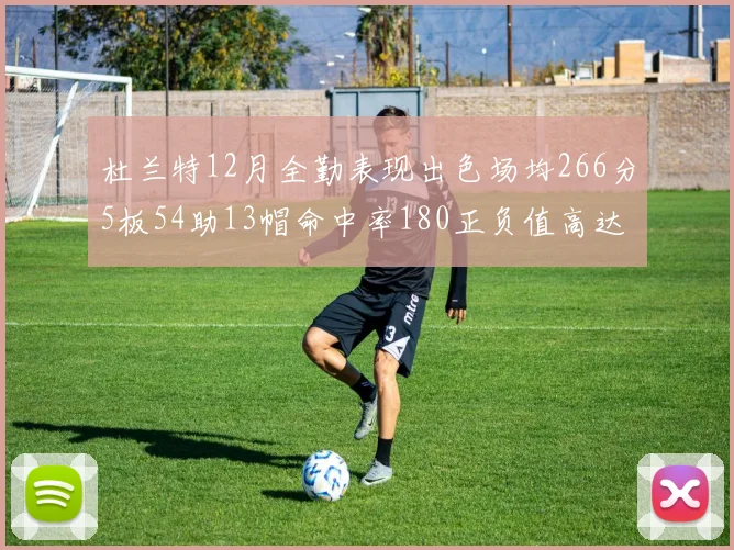 杜兰特12月全勤表现出色场均266分5板54助13帽命中率180正负值高达79